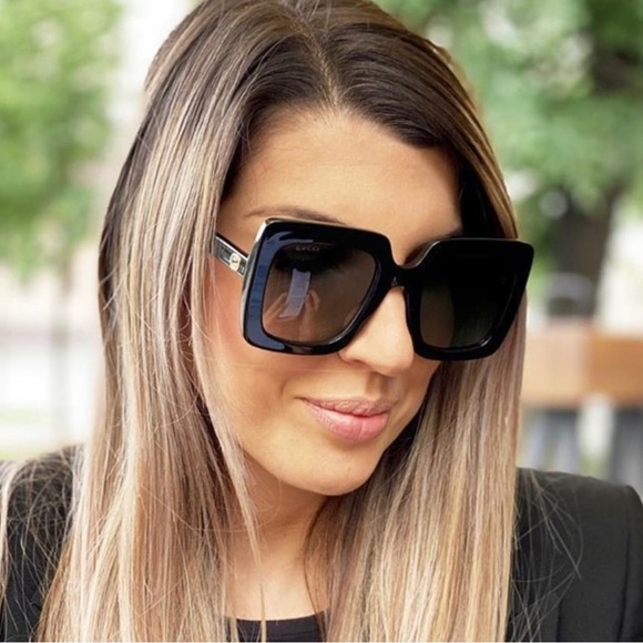 NEW GUCCI GG0328S 001 SQUARE WOMEN SUNGLASSES GUCCI NEW COLLECTION EYEWEAR - Picture 6 of 12